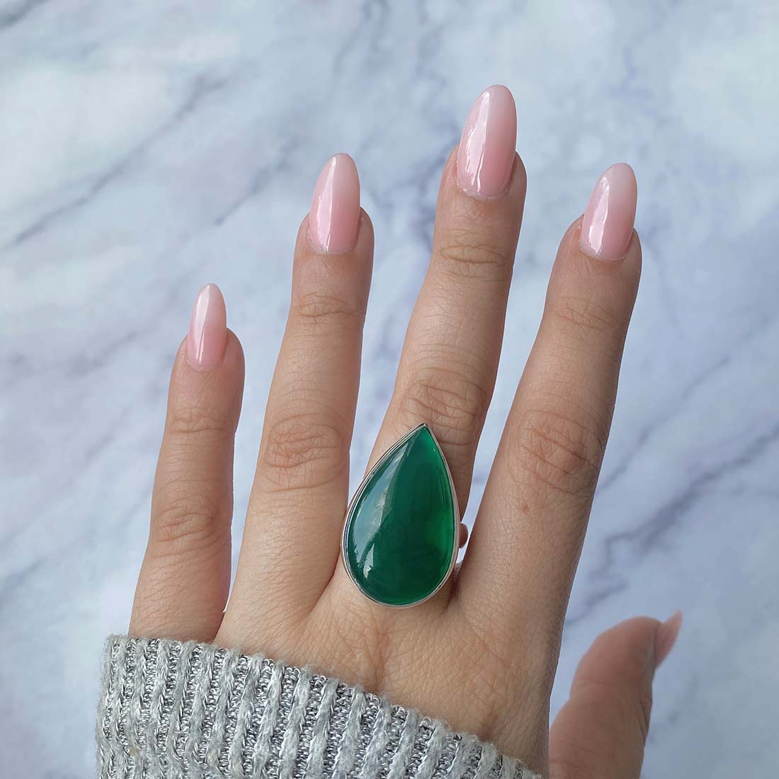 Green Onyx Adjustable Ring-(GRO-R-4.)