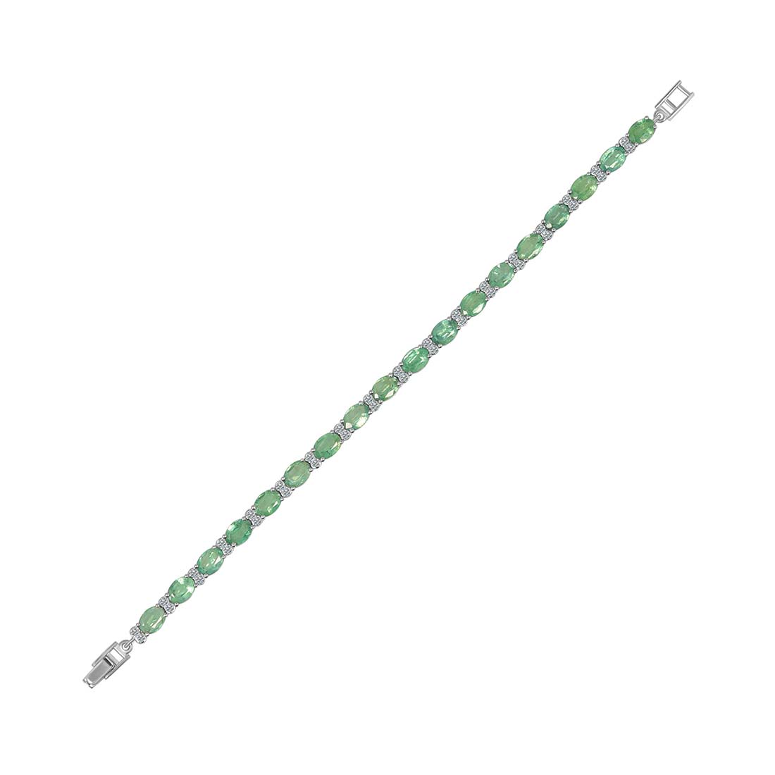 Green Kyanite & White Topaz Bracelet-(KYN-SB-108-G.)