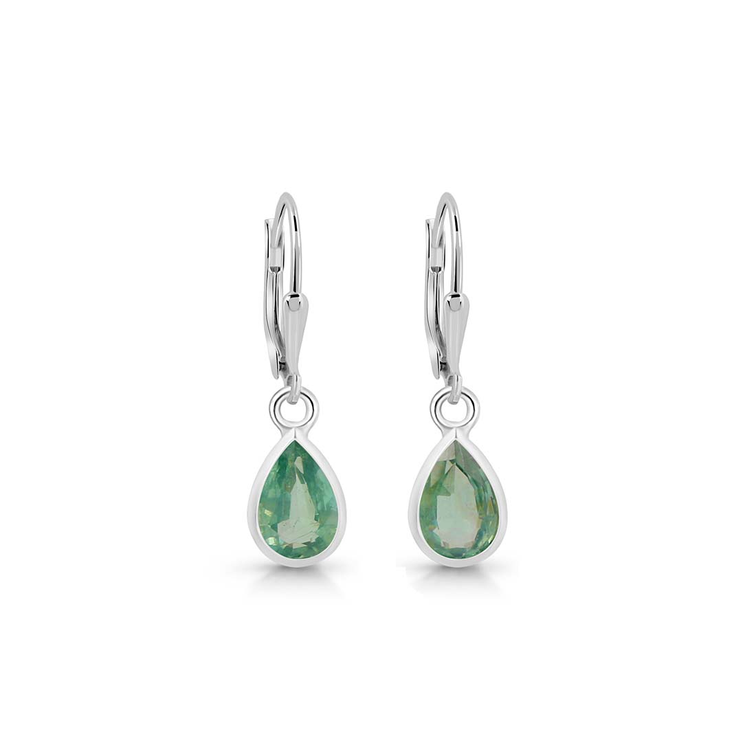 Green Kyanite Leverback Earring-(KYN-SE-679-G.)