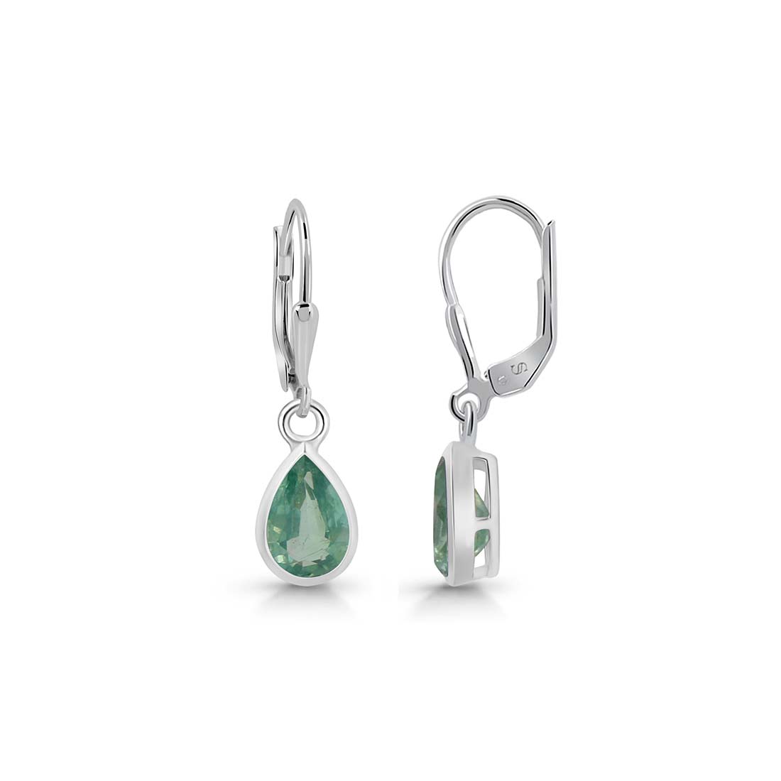 Green Kyanite Leverback Earring-(KYN-SE-679-G.)