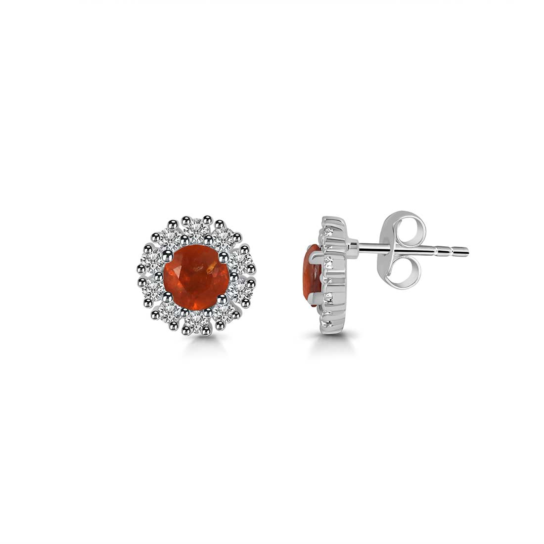 Orange Kyanite Stud Earring-(KYN-SE-1268-O.)