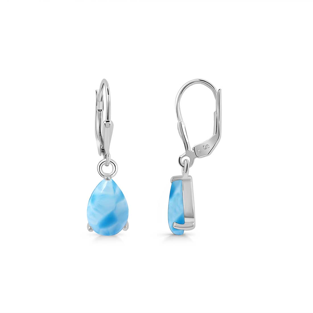 Larimar Leverback Earring-(LAR-SE-1621.)