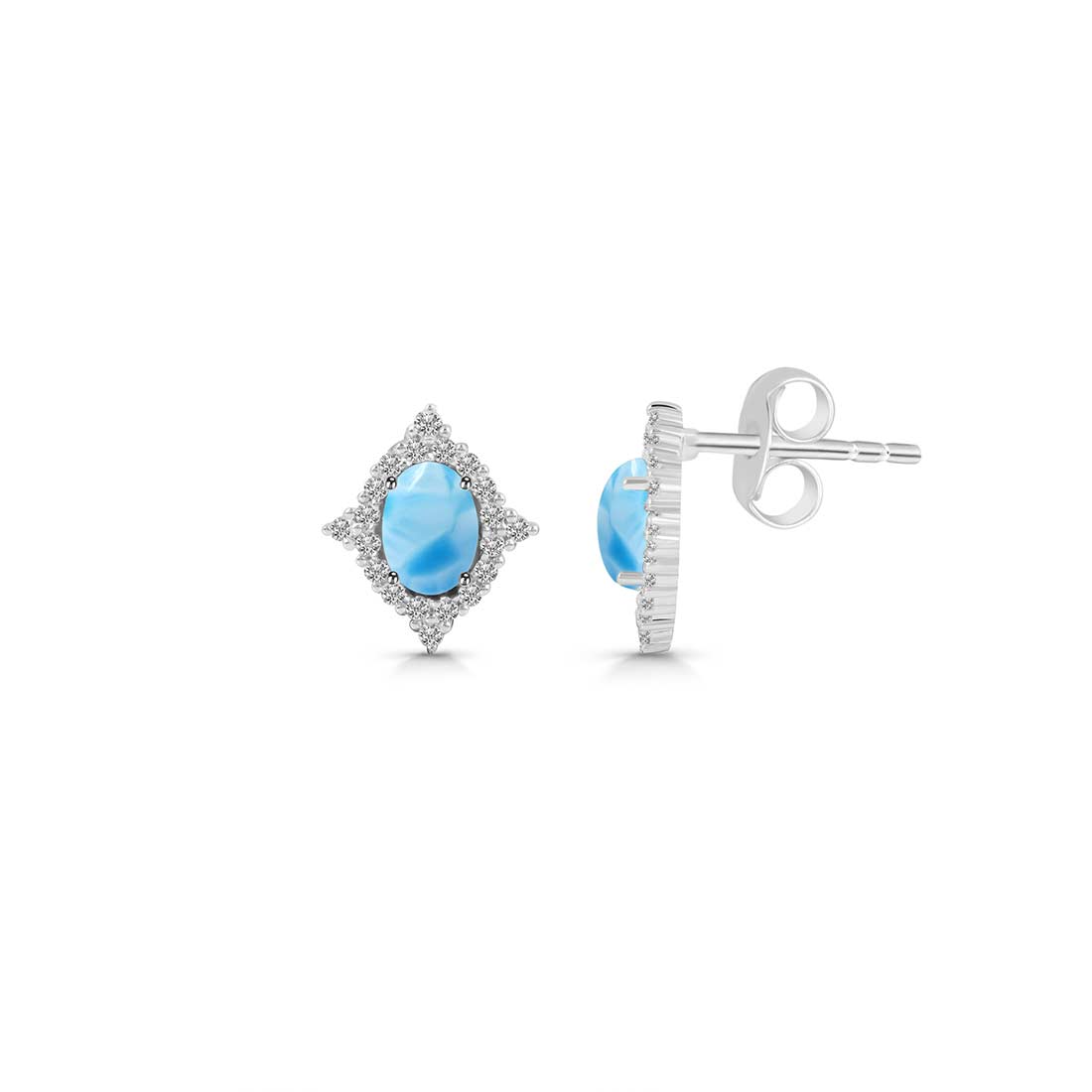 Larimar Stud Earring-(LAR-SE-849.)