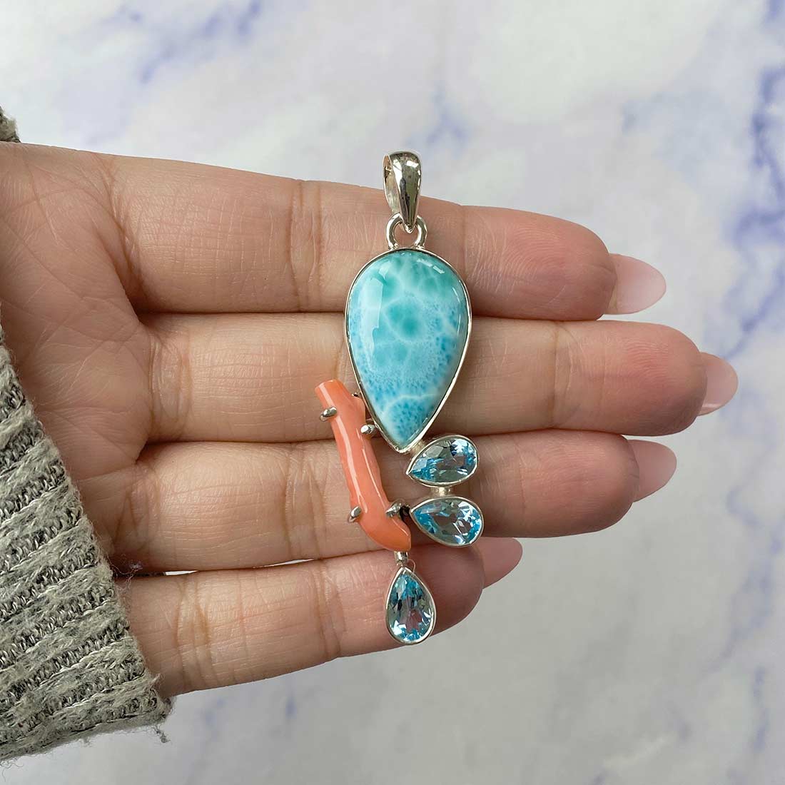 Larimar Pendant-(LAR-P-75.)