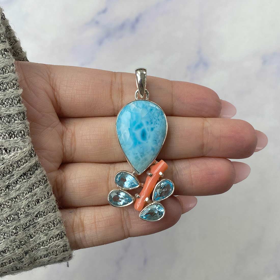 Larimar Pendant-(LAR-P-76.)