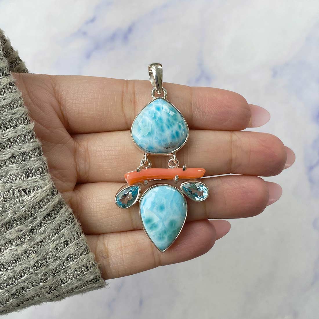 Larimar Pendant-(LAR-P-77.)