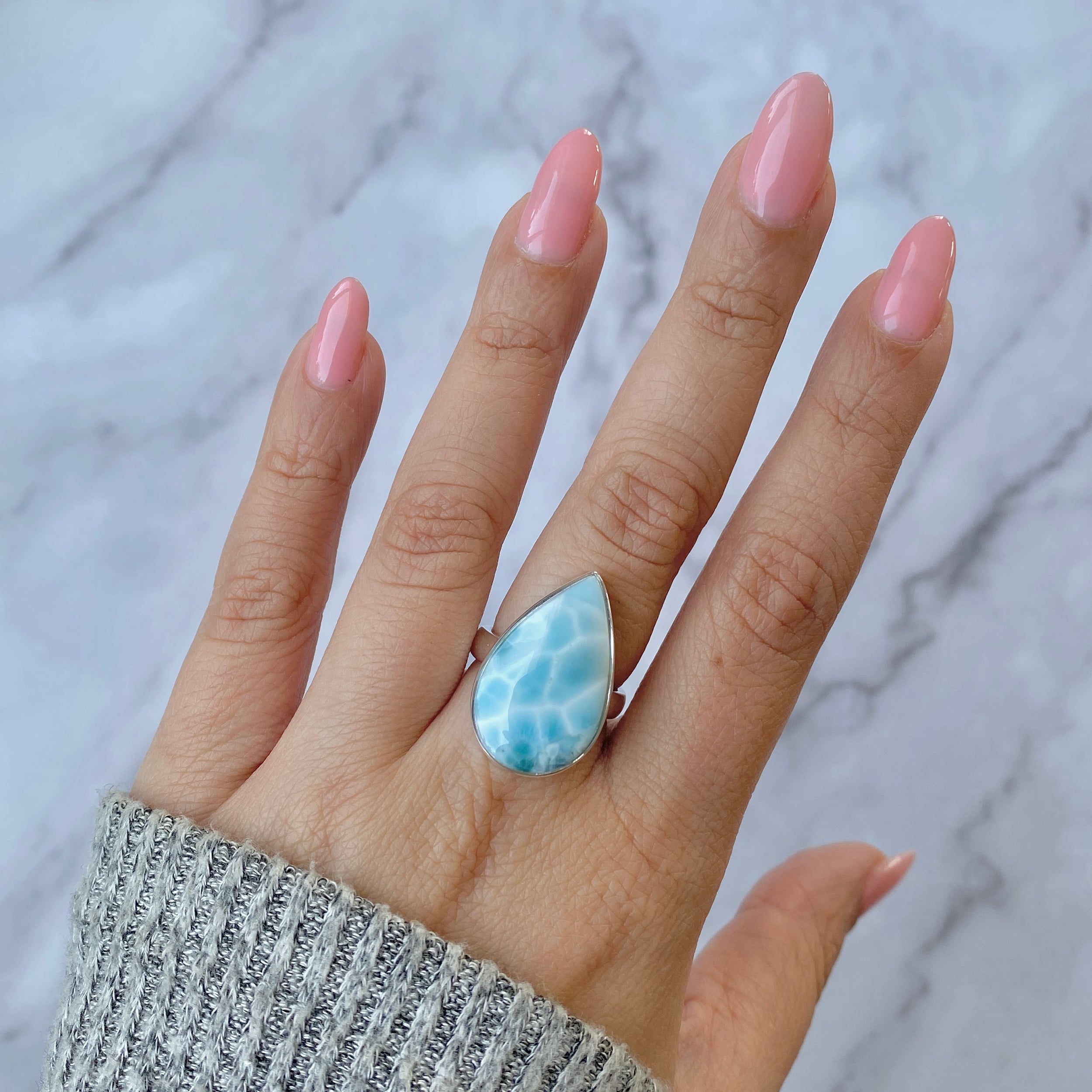 Larimar Adjustable Ring-(LAR-R-61)