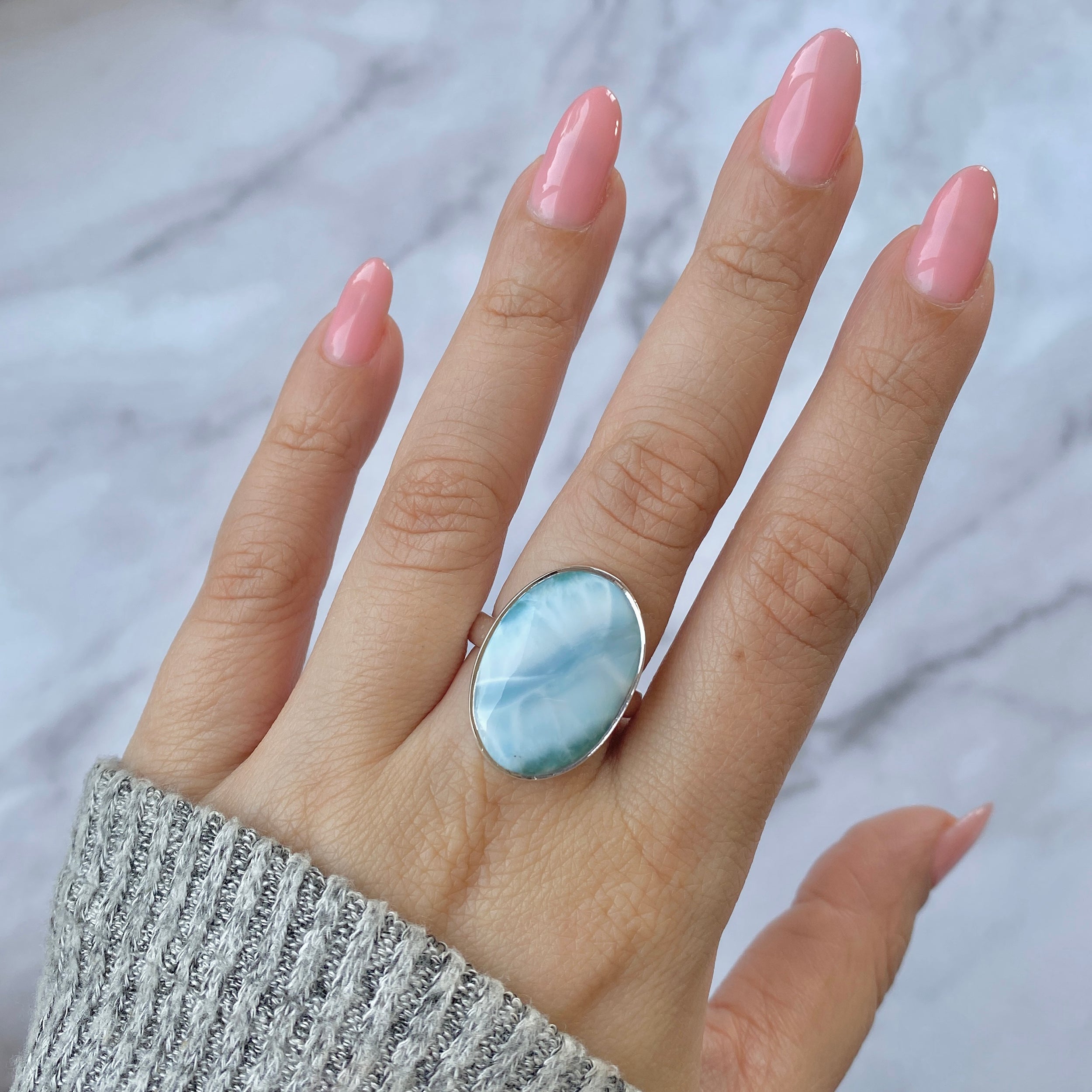 Larimar Adjustable Ring-(LAR-R-75)