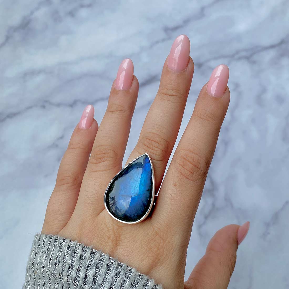 Labradorite Adjustable Ring-(LBD-R-34.)