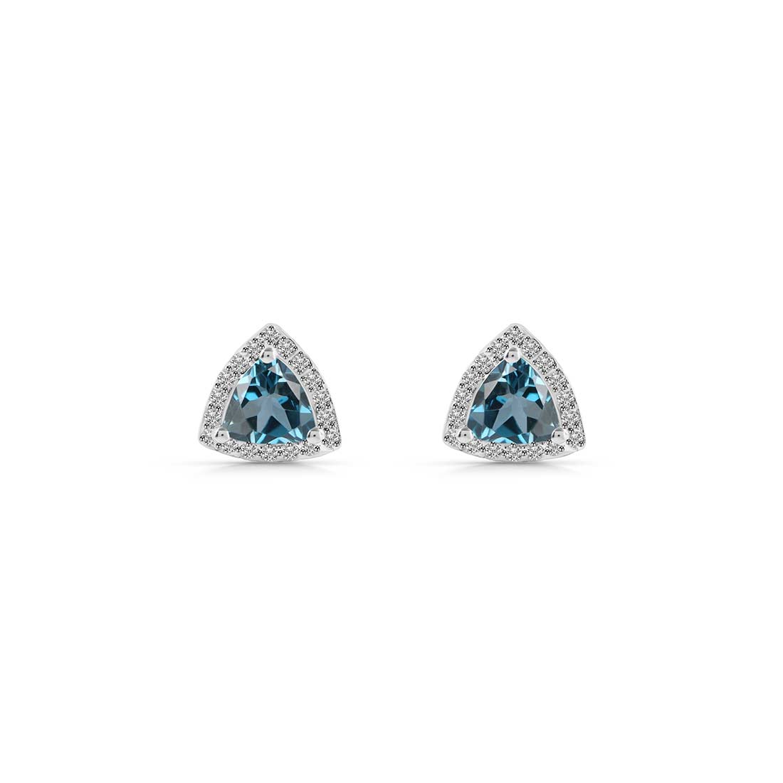 London Blue Topaz Stud Earring-(LBTZ-SE-1269.)