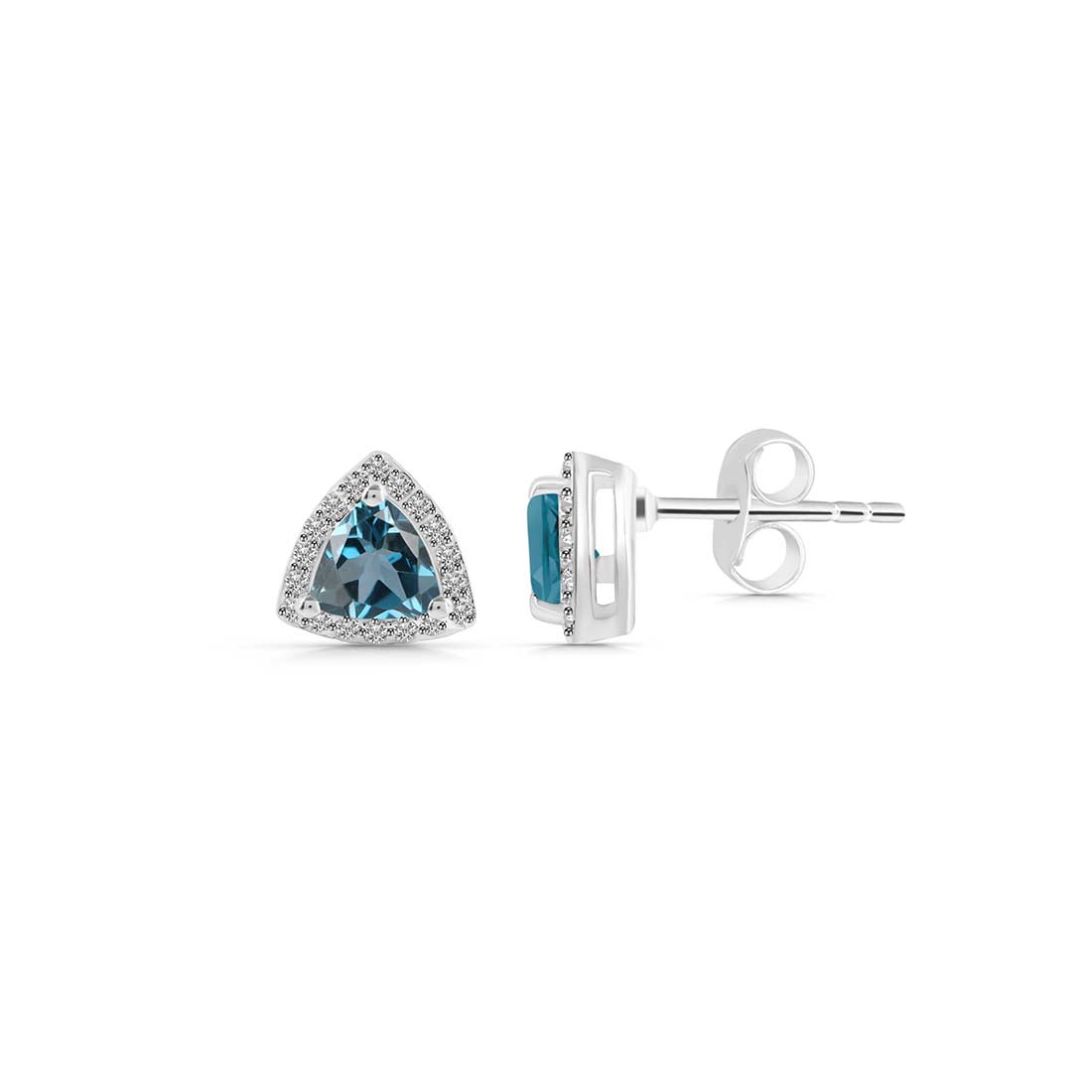 London Blue Topaz Stud Earring-(LBTZ-SE-1269.)