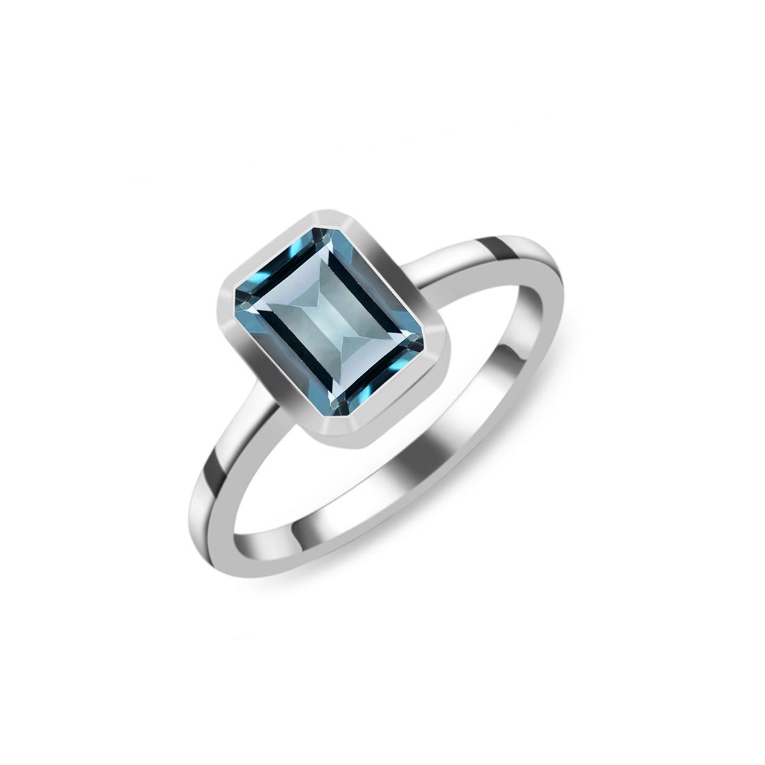 London Blue Topaz Ring-(LBTZ-SR-246.)