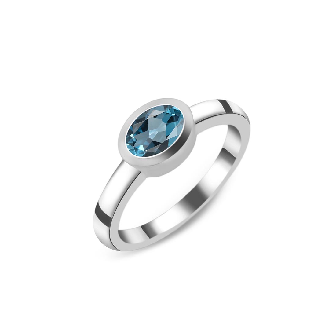 London Blue Topaz Ring-(LBTZ-SR-4026.)