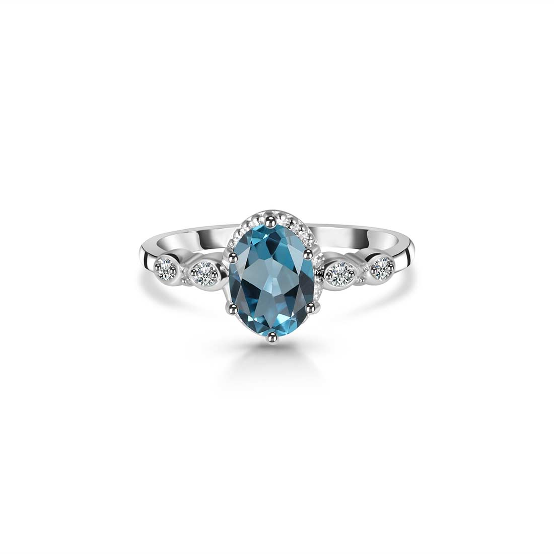 London Blue Topaz Ring-(LBTZ-SR-2182.)