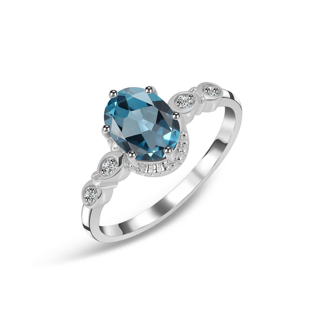 London Blue Topaz Ring-(LBTZ-SR-2182.)