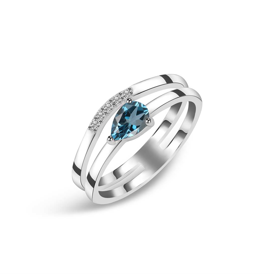 London Blue Topaz Ring-(LBTZ-SR-2862.)