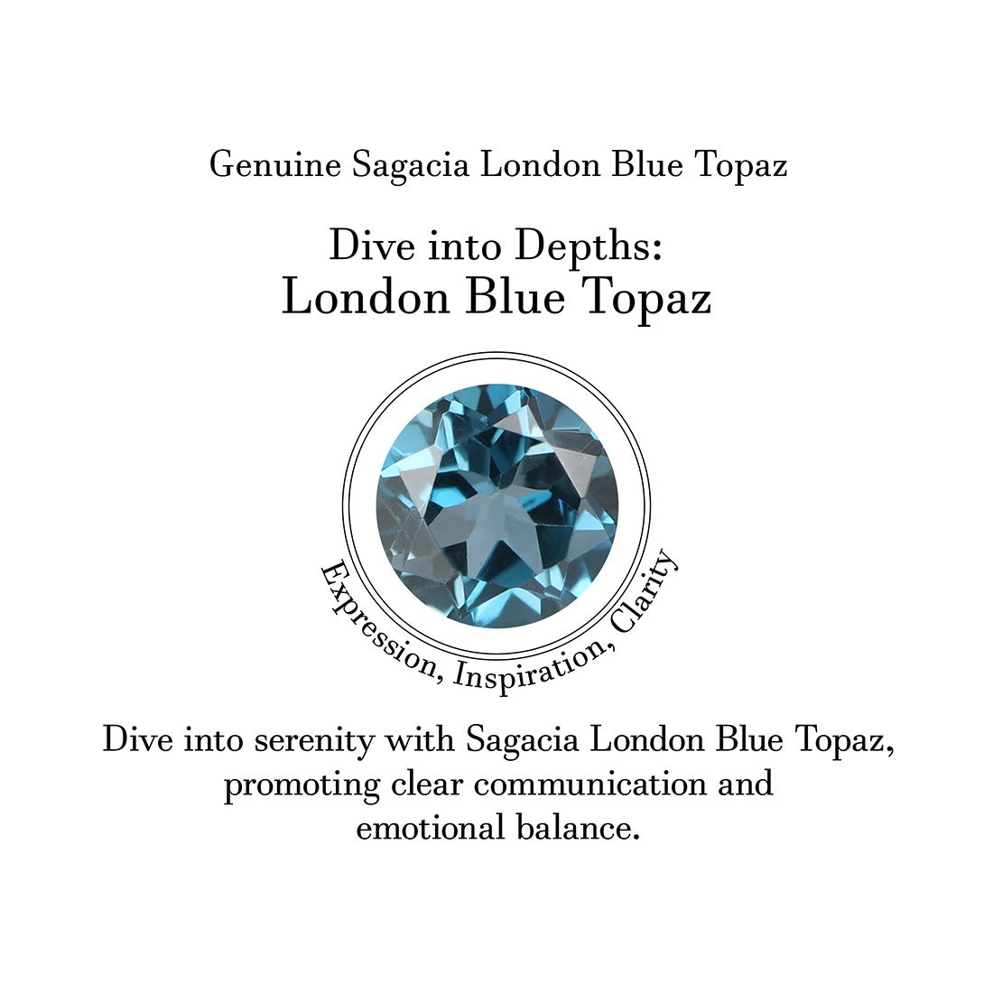London Blue Topaz & White Topaz Pendant-(LBTZ-SP-543.)