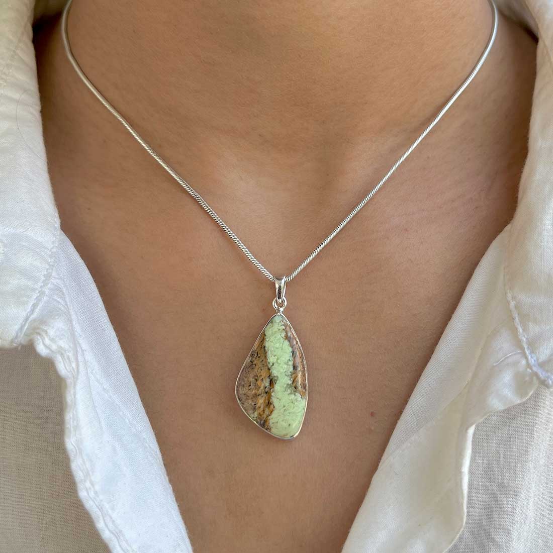 Lemon Chrysoprase Pendant-(LCP-P-10.)