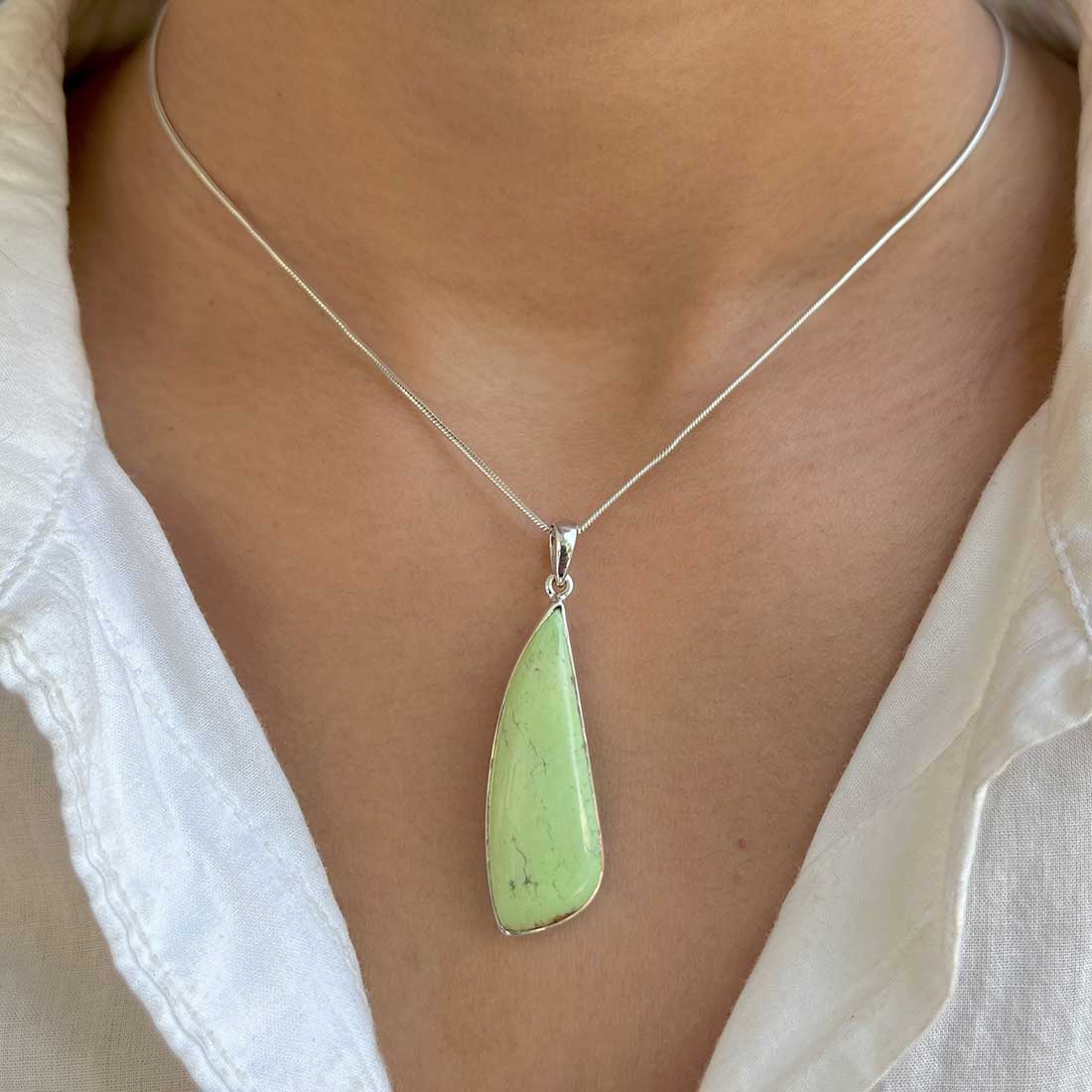 Lemon Chrysoprase Pendant-(LCP-P-11.)