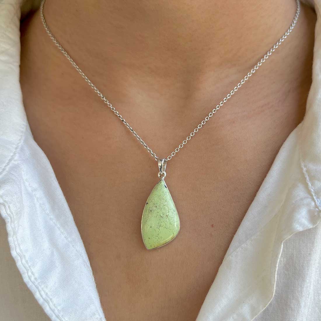 Lemon Chrysoprase Pendant-(LCP-P-12.)