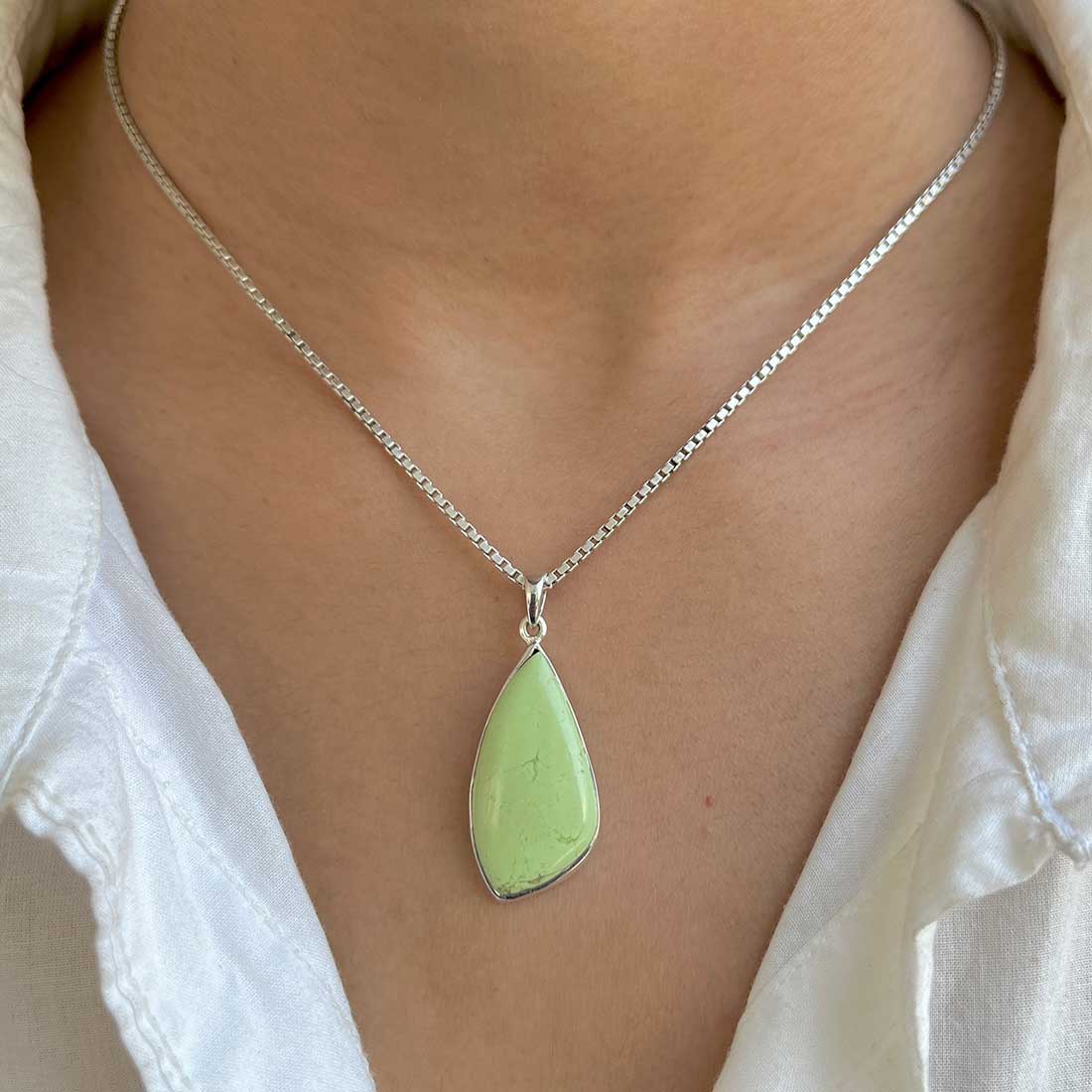 Lemon Chrysoprase Pendant-(LCP-P-13.)