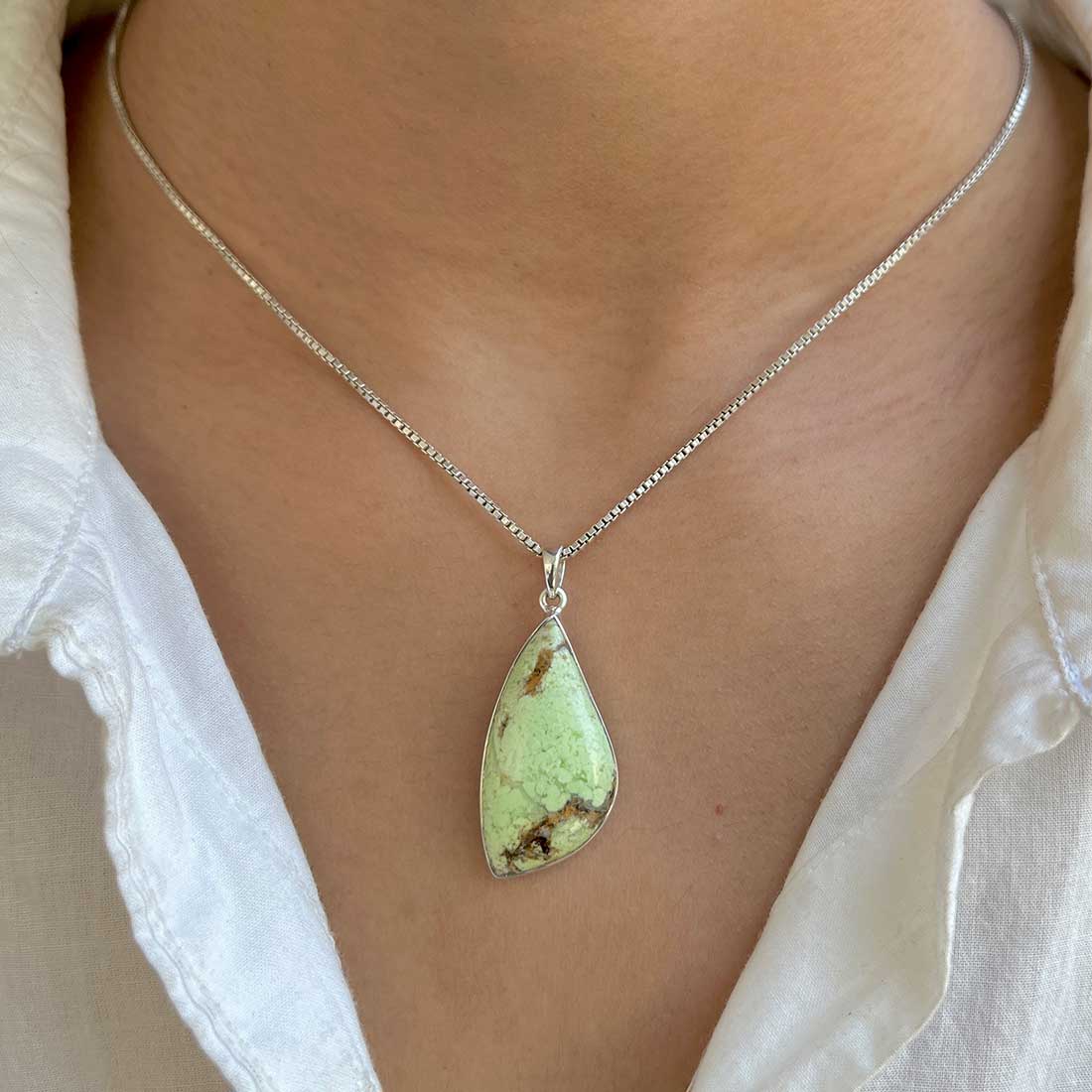 Lemon Chrysoprase Pendant-(LCP-P-14.)