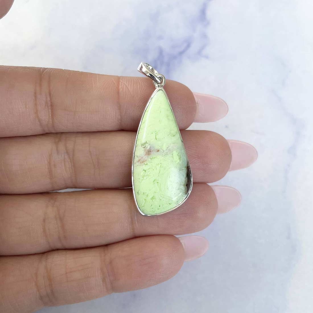 Lemon Chrysoprase Pendant-(LCP-P-16.)