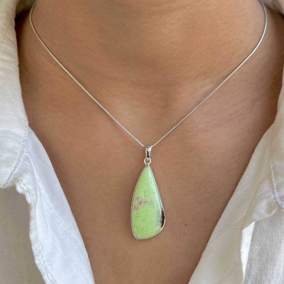 Lemon Chrysoprase Pendant-(LCP-P-16.)