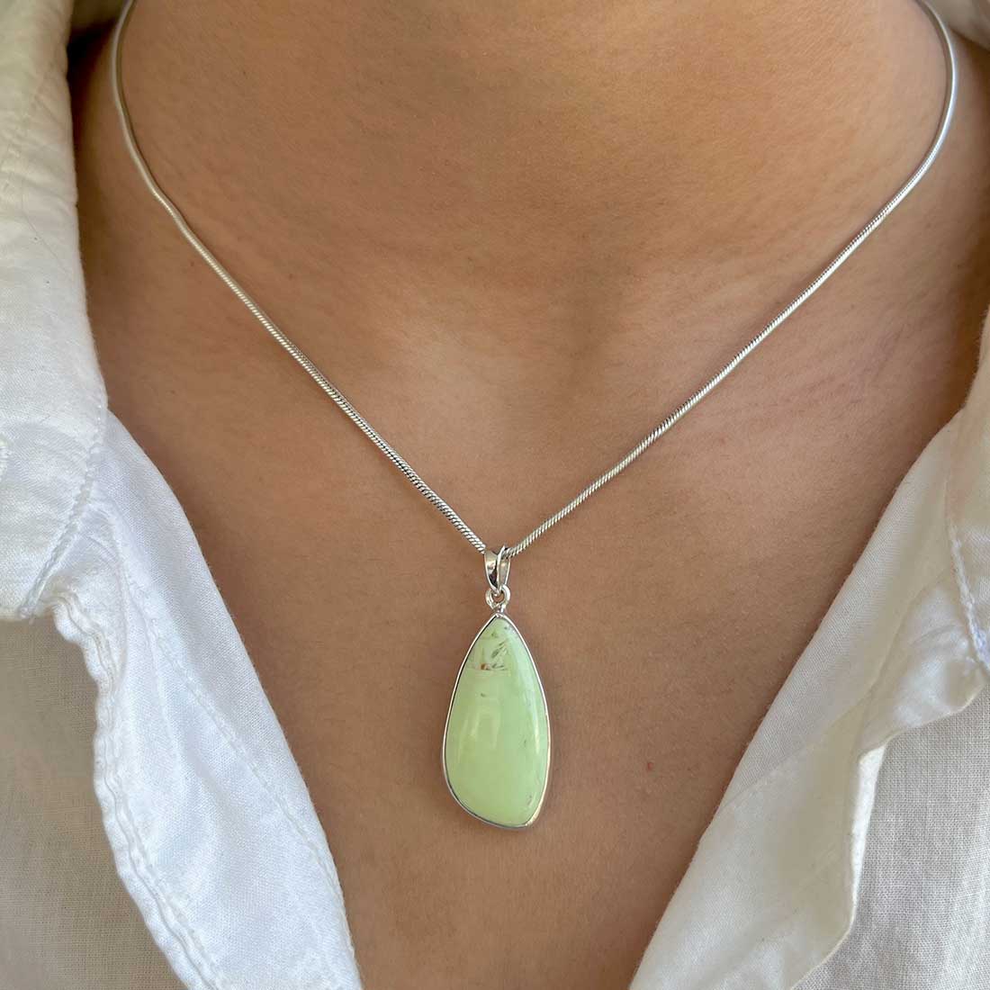 Lemon Chrysoprase Pendant-(LCP-P-19.)