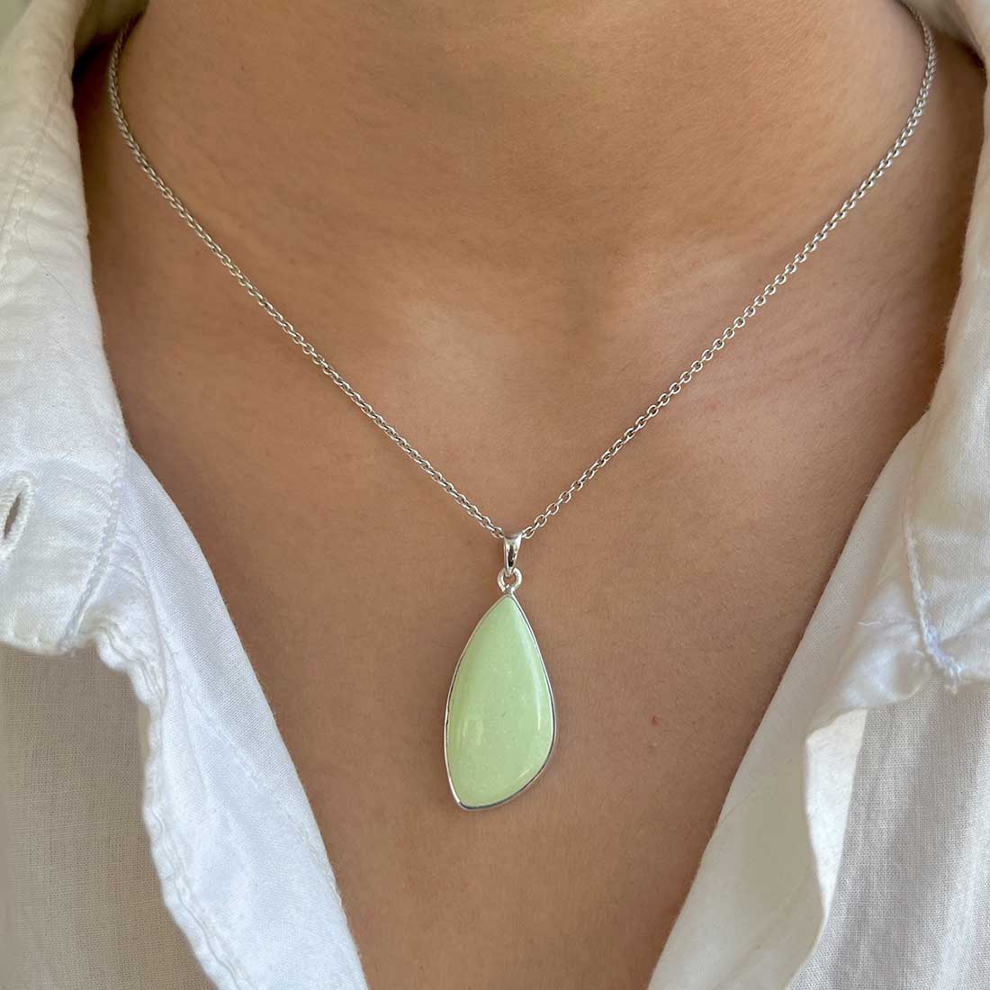 Lemon Chrysoprase Pendant-(LCP-P-22.)