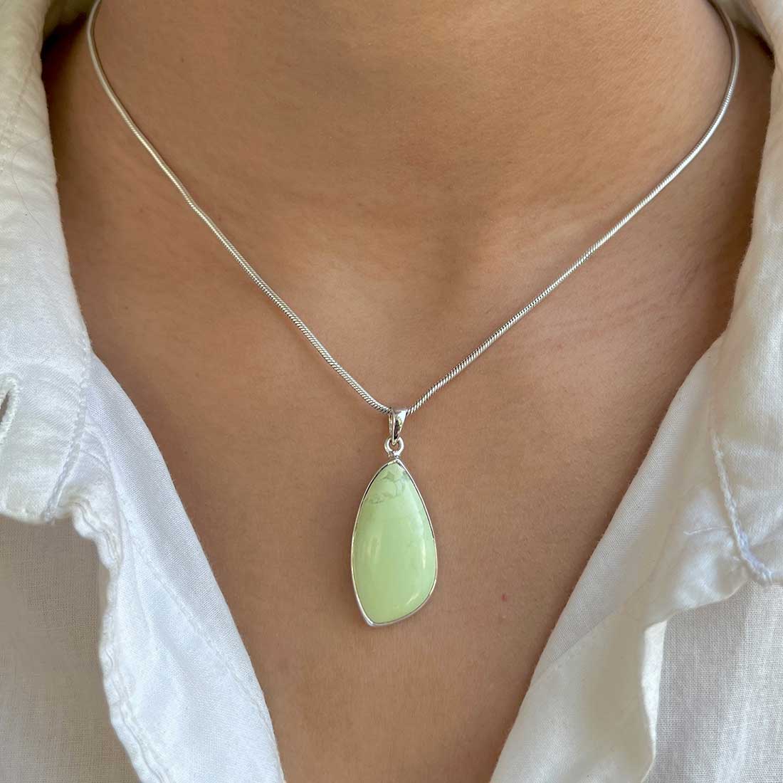 Lemon Chrysoprase Pendant-(LCP-P-24.)