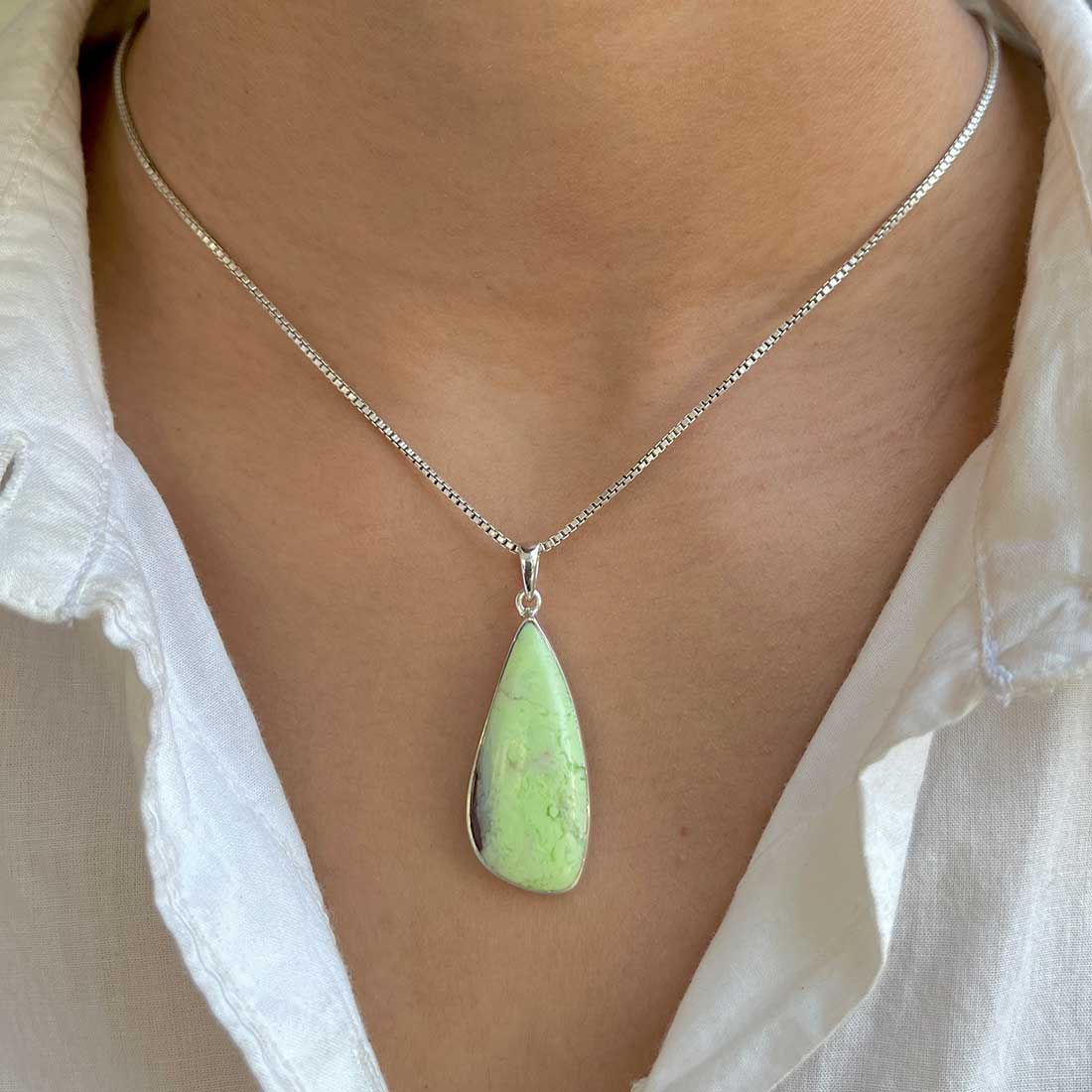 Lemon Chrysoprase Pendant-(LCP-P-25.)