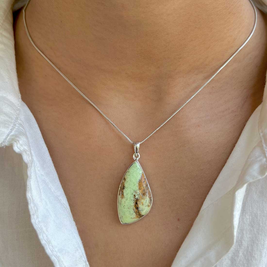 Lemon Chrysoprase Pendant-(LCP-P-26.)