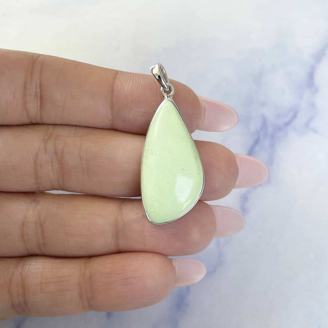 Lemon Chrysoprase Pendant-(LCP-P-27.)