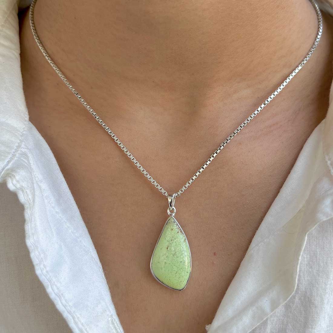 Lemon Chrysoprase Pendant-(LCP-P-28.)