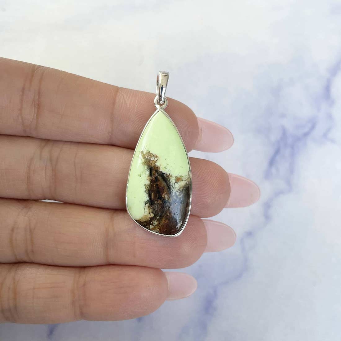 Lemon Chrysoprase Pendant-(LCP-P-29.)