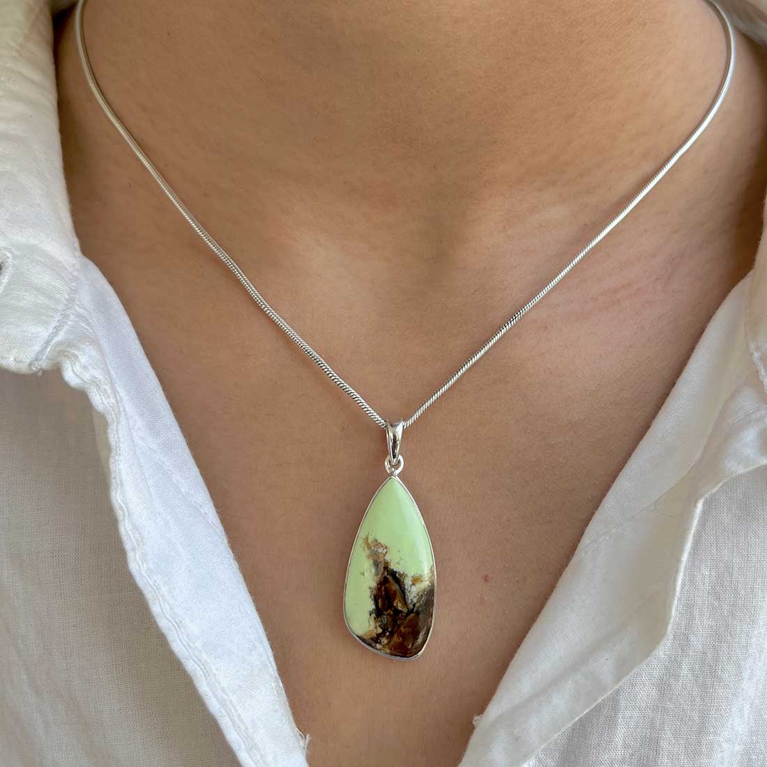 Lemon Chrysoprase Pendant-(LCP-P-29.)