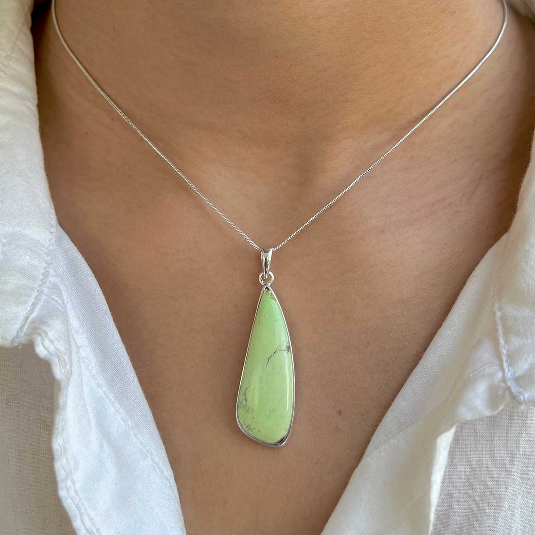 Lemon Chrysoprase Pendant-(LCP-P-31.)