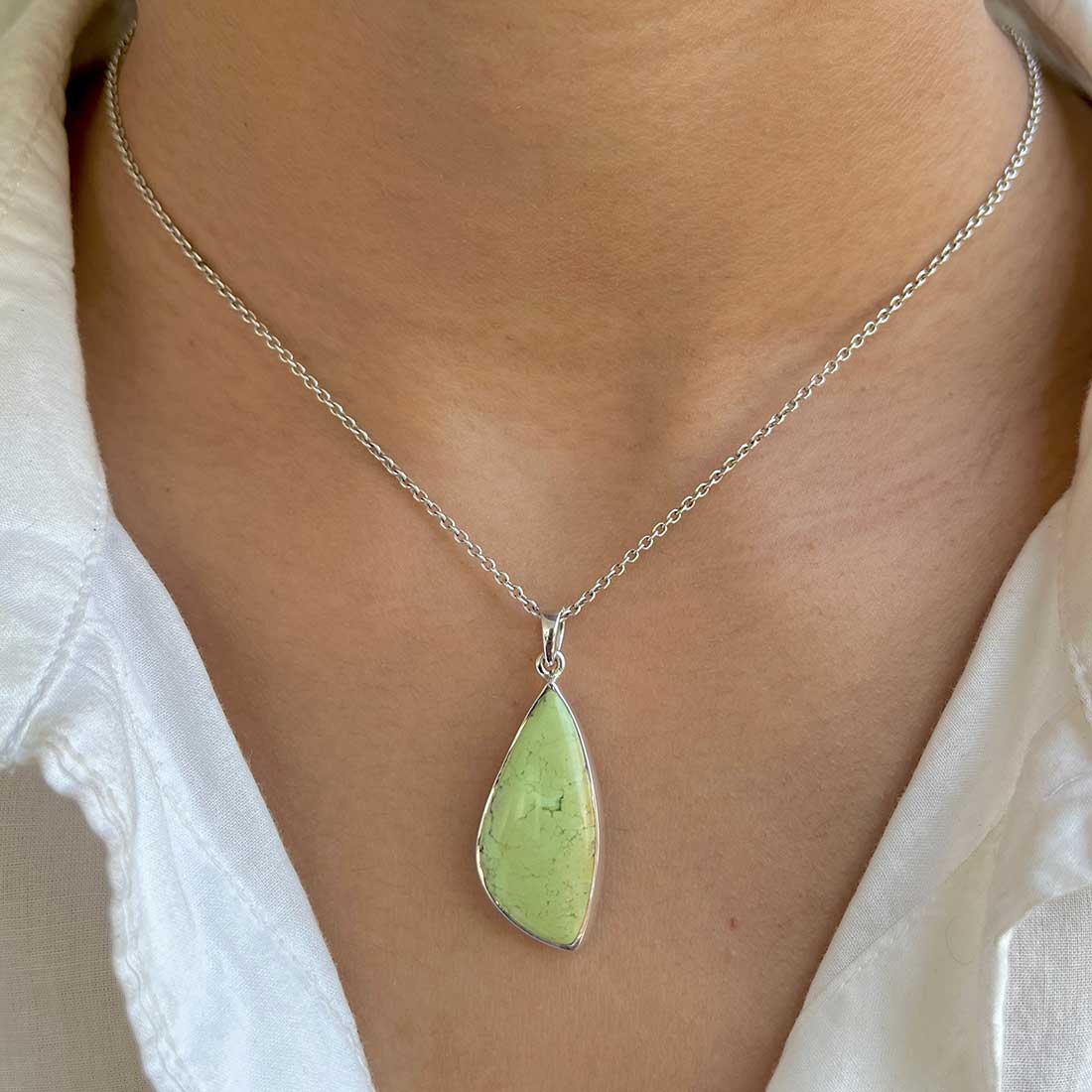 Lemon Chrysoprase Pendant-(LCP-P-32.)