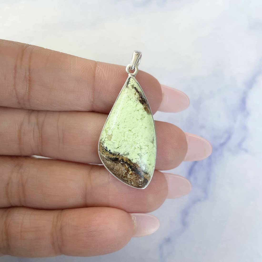 Lemon Chrysoprase Pendant-(LCP-P-33.)