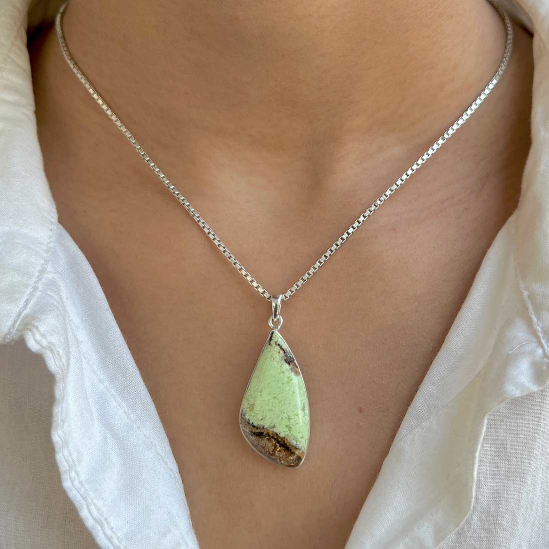 Lemon Chrysoprase Pendant-(LCP-P-33.)