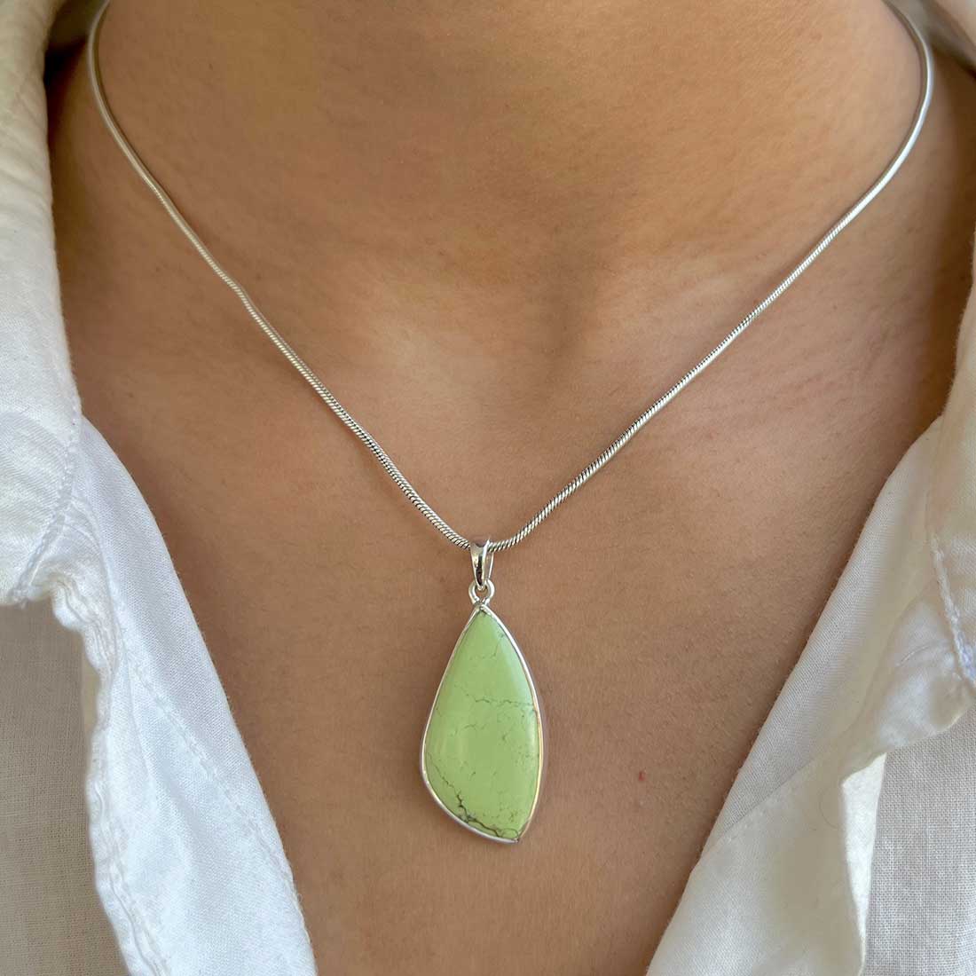 Lemon Chrysoprase Pendant-(LCP-P-34.)