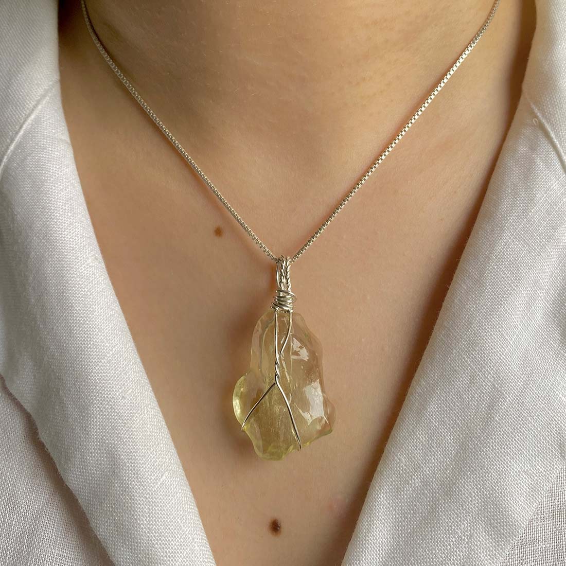 Libyan Desert Glass Pendant-(LDG-P-15.)