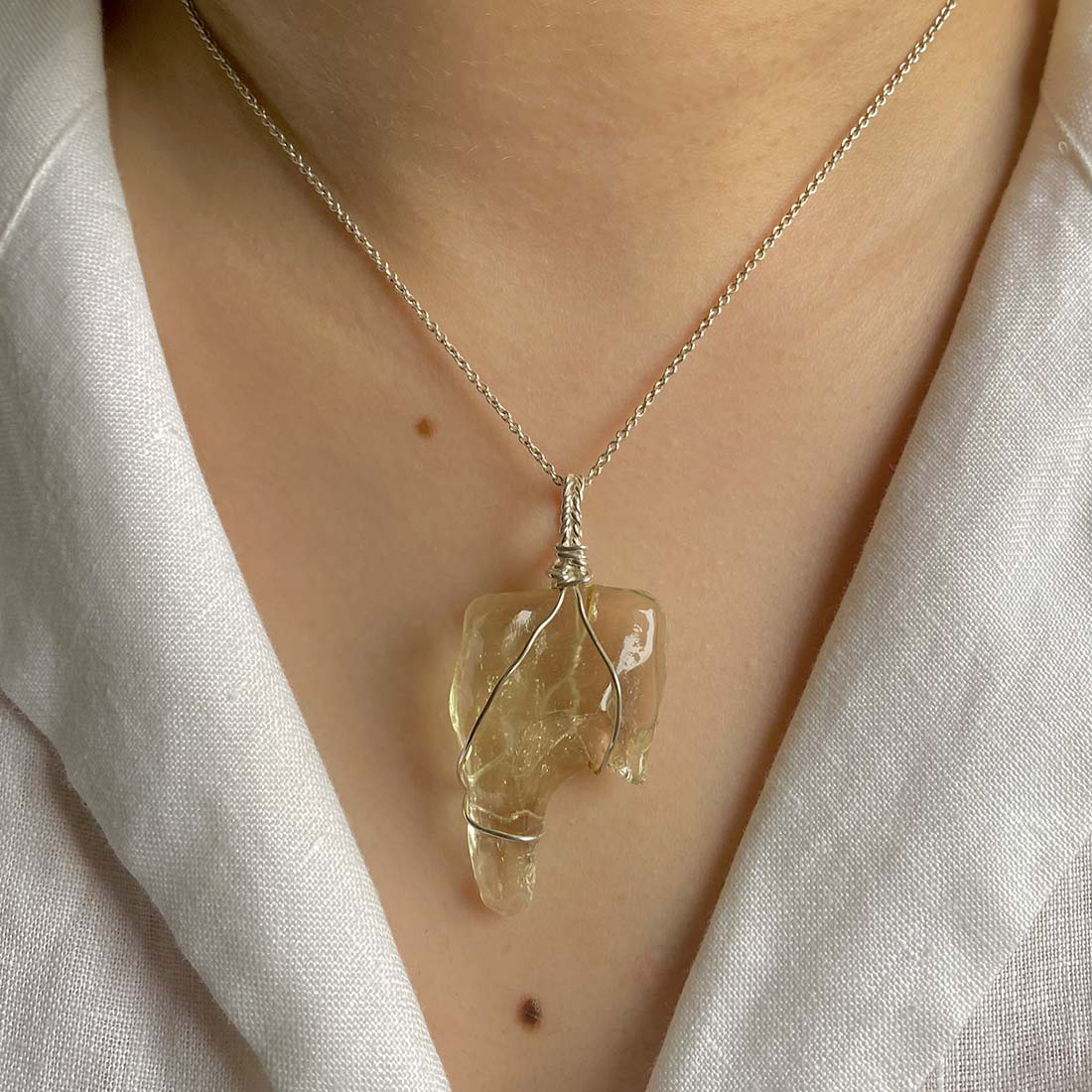 Libyan Desert Glass Pendant-(LDG-P-16.)