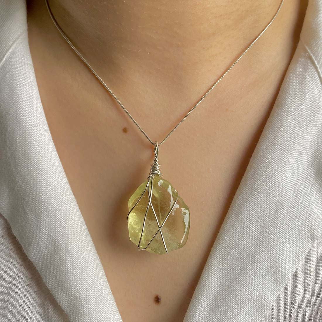 Libyan Desert Glass Pendant-(LDG-P-20.)