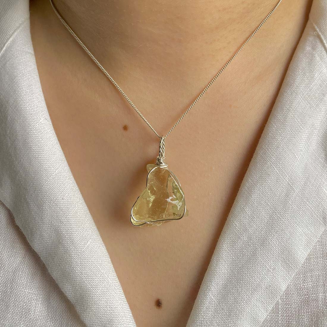 Libyan Desert Glass Pendant-(LDG-P-29.)