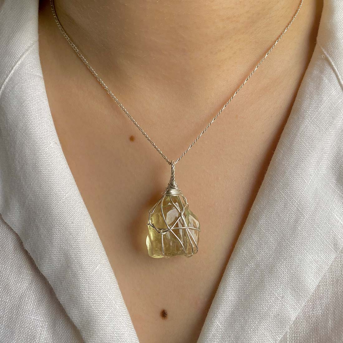 Libyan Desert Glass Pendant-(LDG-P-32.)