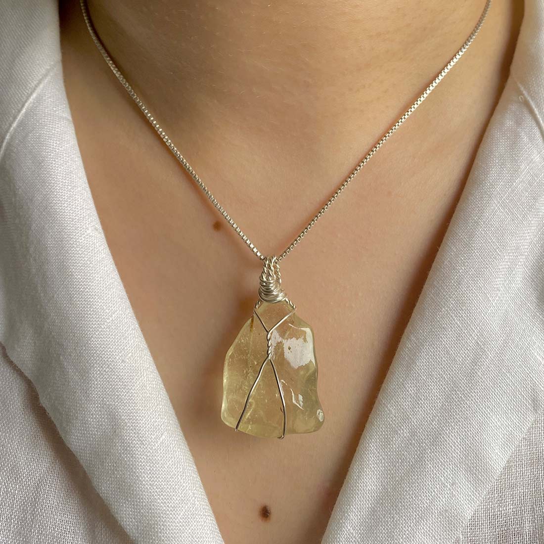 Libyan Desert Glass Pendant-(LDG-P-33.)