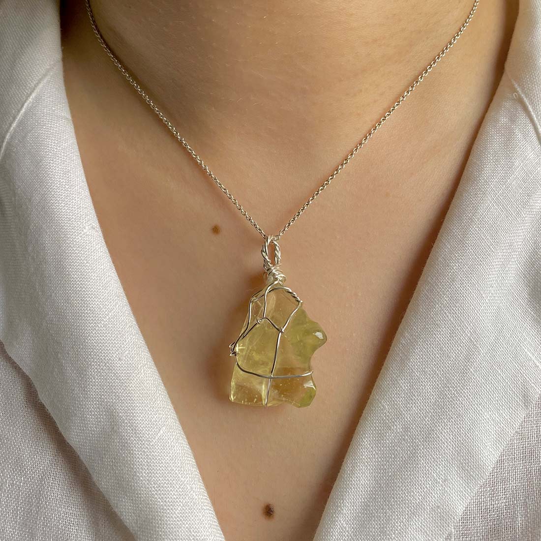 Libyan Desert Glass Pendant-(LDG-P-35.)