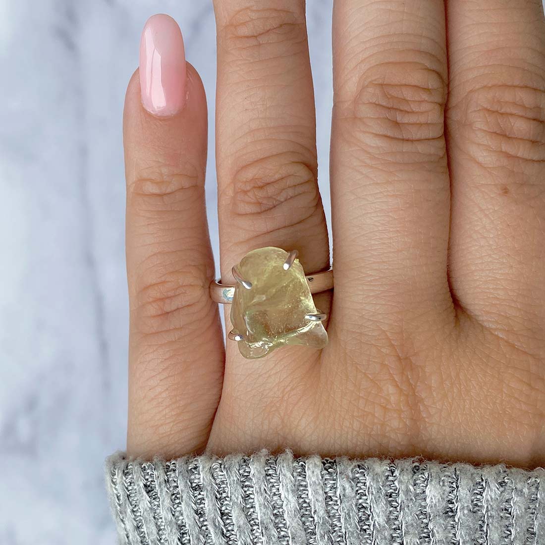 Libyan Desert Glass Ring-(LDG-R-10.)